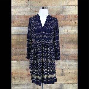 Holding Horses Farica Chevron Print Dress Size: Small